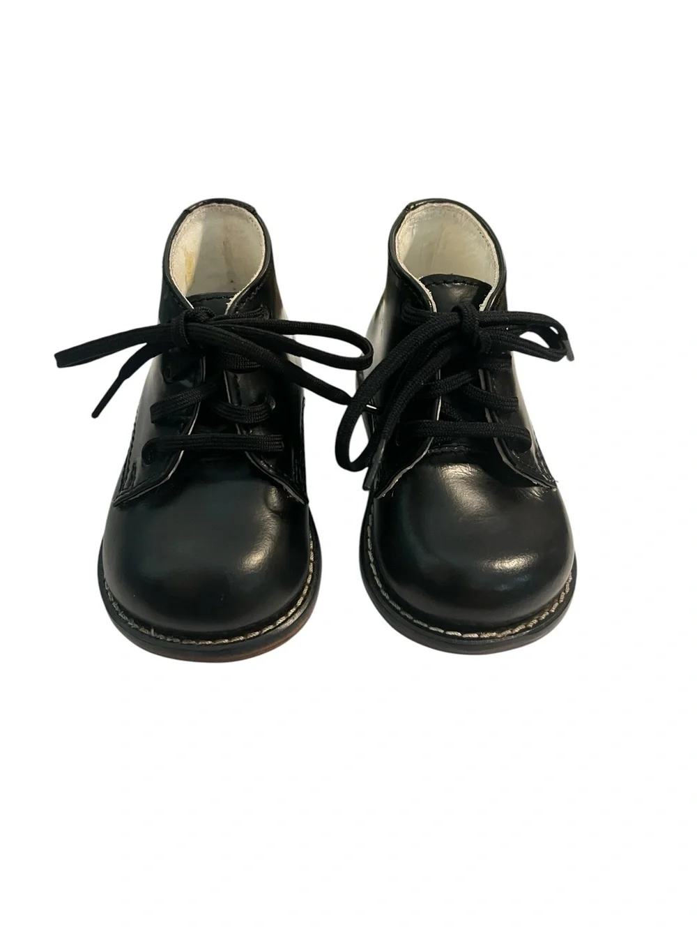 Josmo Walker Unisex Black Leather Baby Walking Shoes - Size 3.5